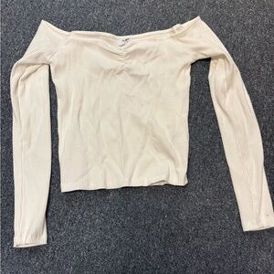 Cotton On Off-Shoulder Ribbed Top - White